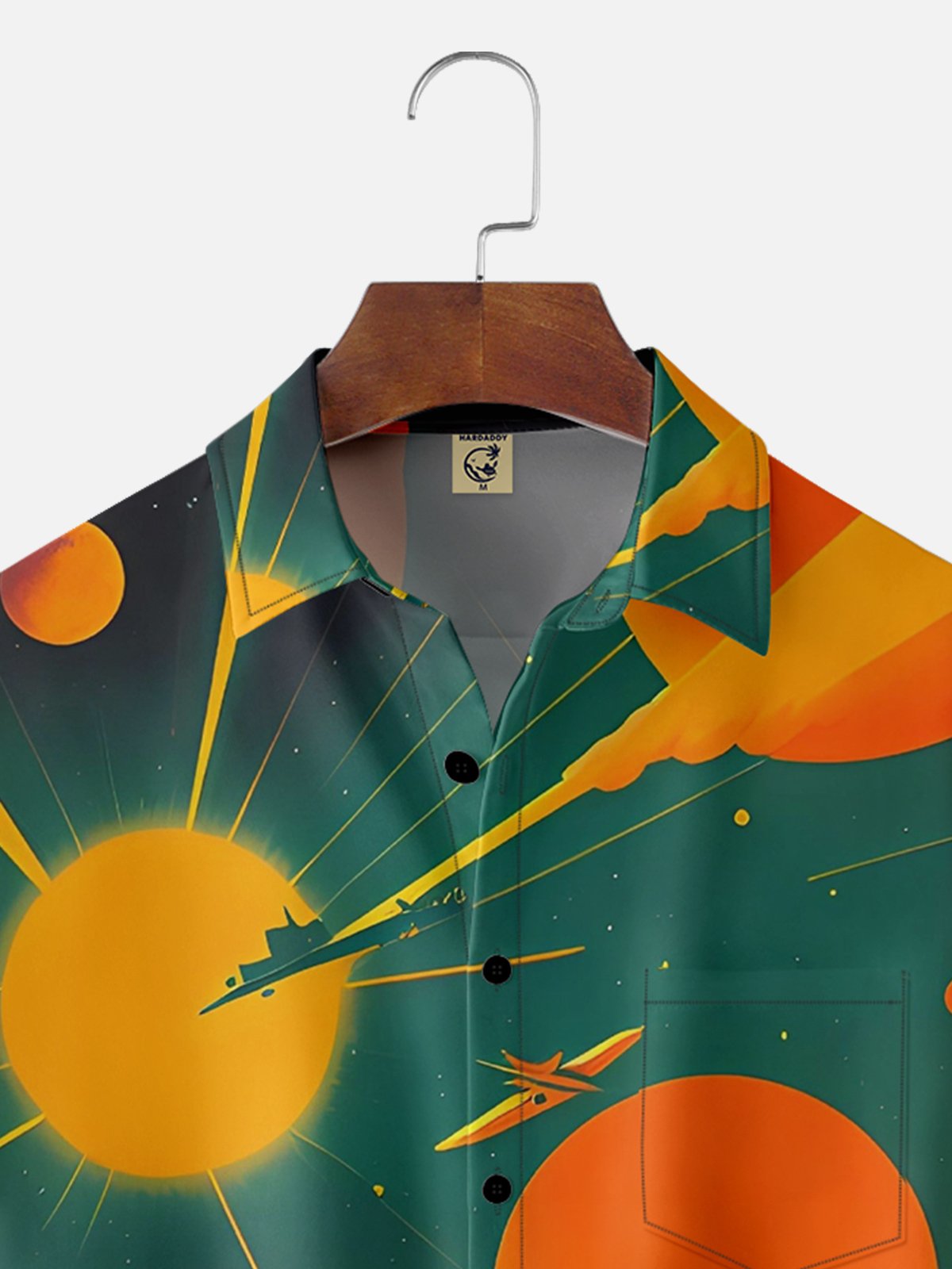 Hardaddy Moisture-wicking Abstract Graphic Chest Pocket Hawaiian Shirt