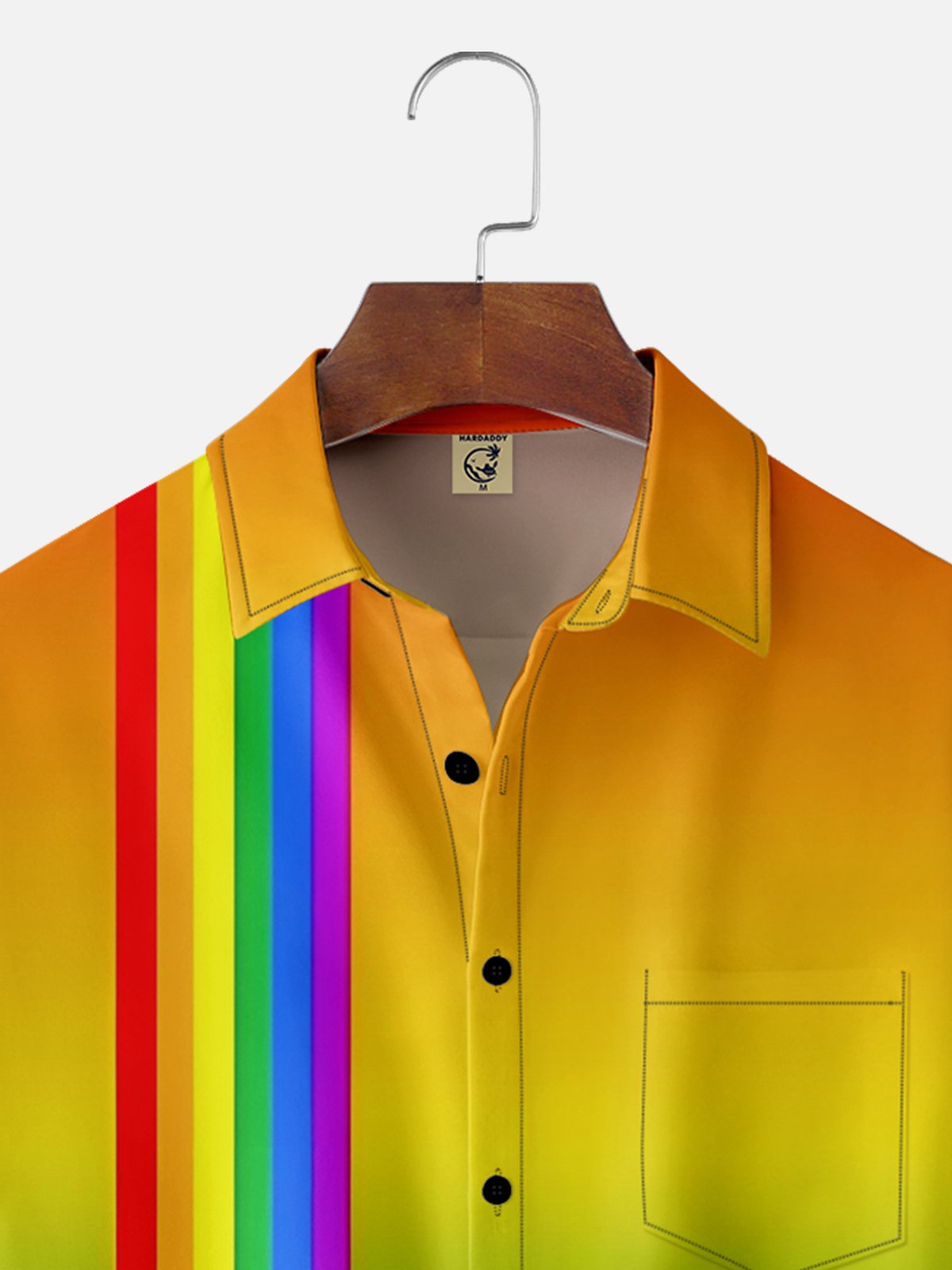 Hardaddy Moisture-wicking Abstract Art Chest Pocket Bowling Shirt