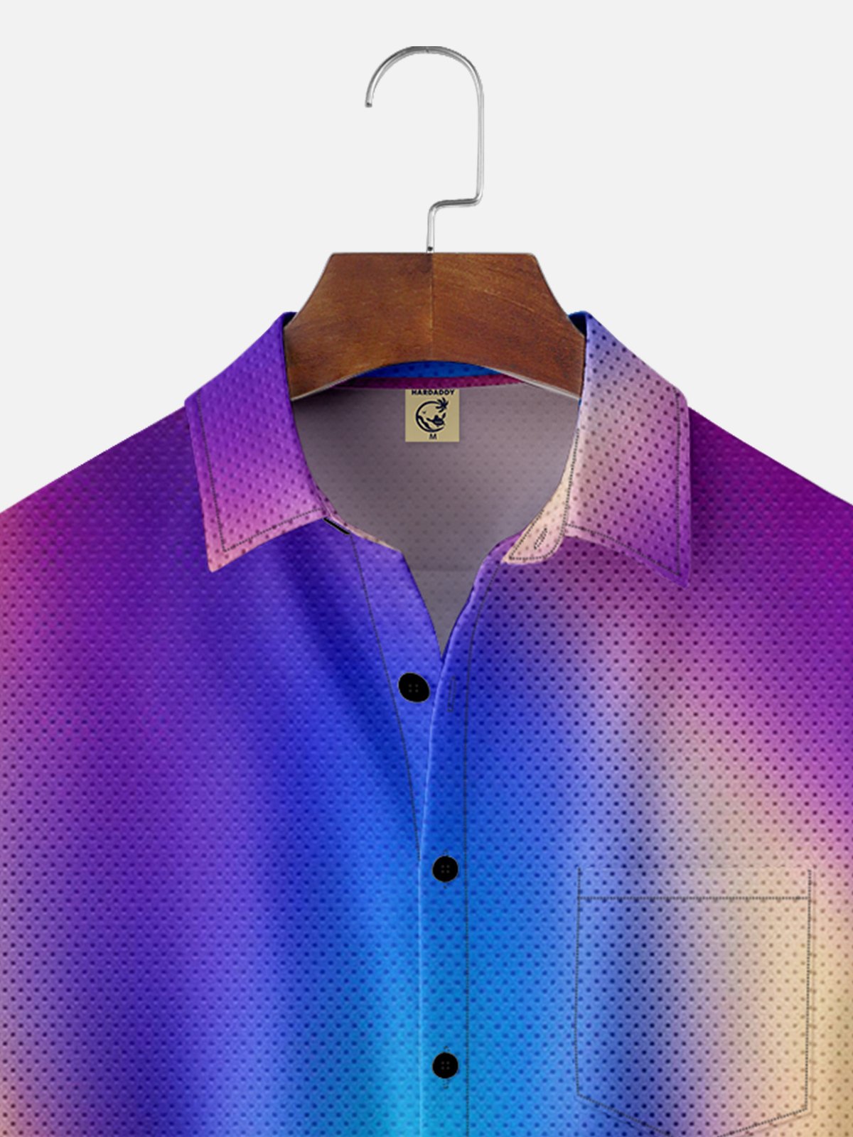 Hardaddy Moisture-wicking Abstract Gradient Chest Pocket Hawaiian Shirt