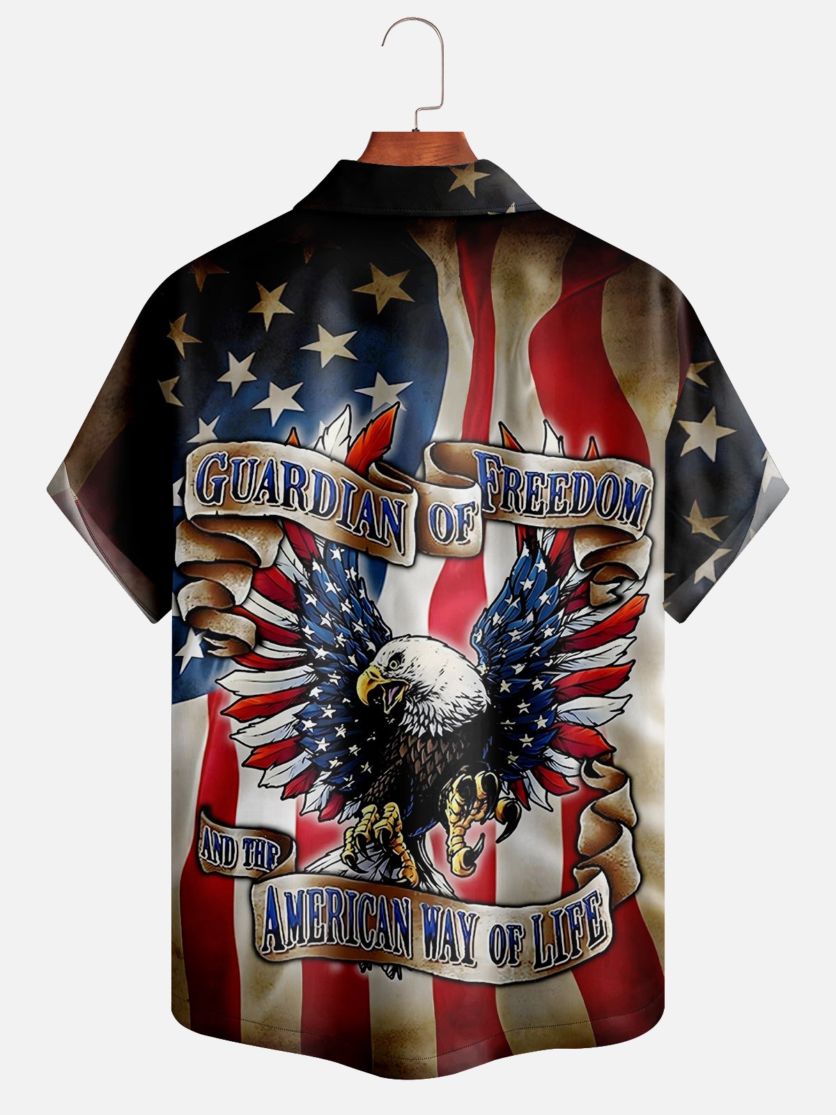 Moisture-wicking American Flag American Eagle Hawaiian Shirt