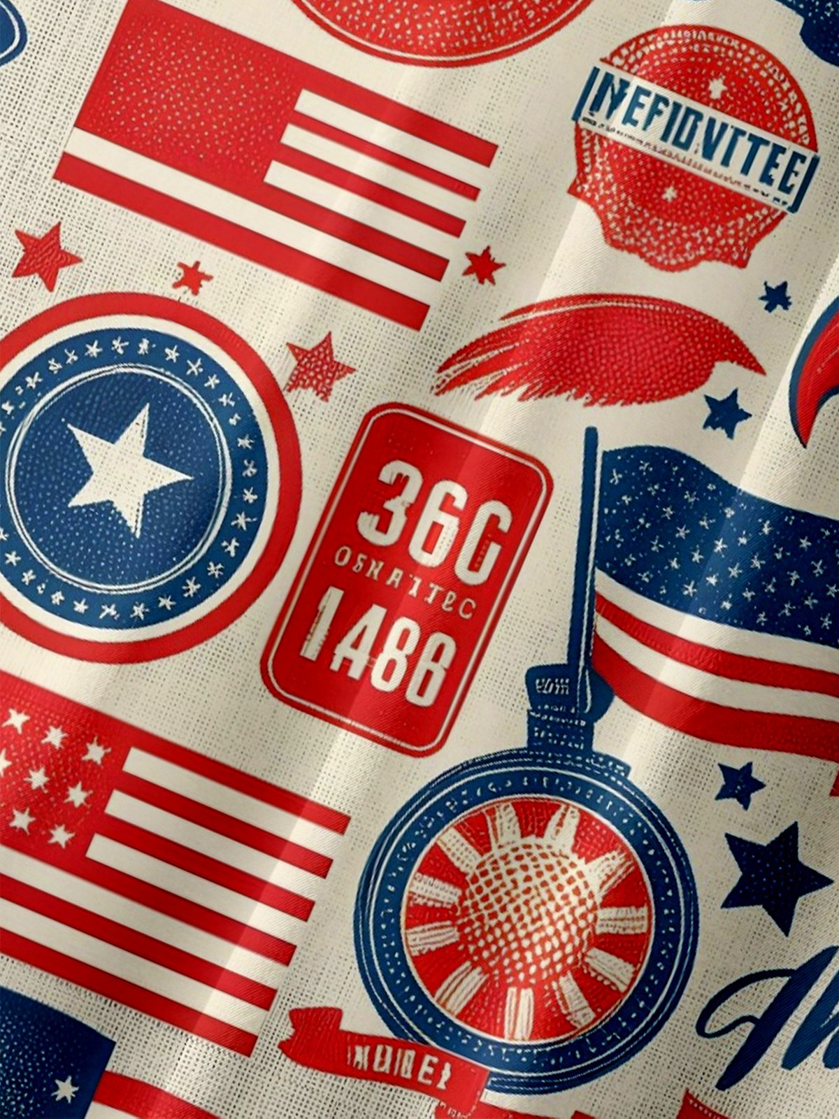 Moisture-wicking American Flag Chest Pocket Hawaiian Shirt