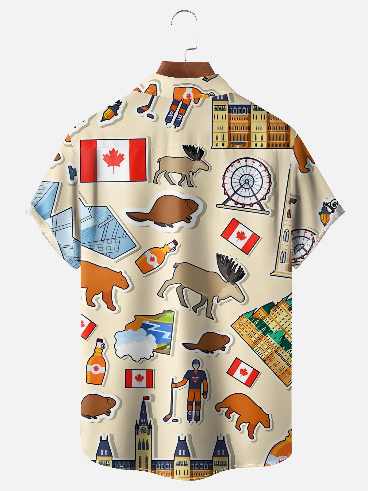 Hardaddy Canada Day Canadian Cultural Elements Chest Pocket Shirt