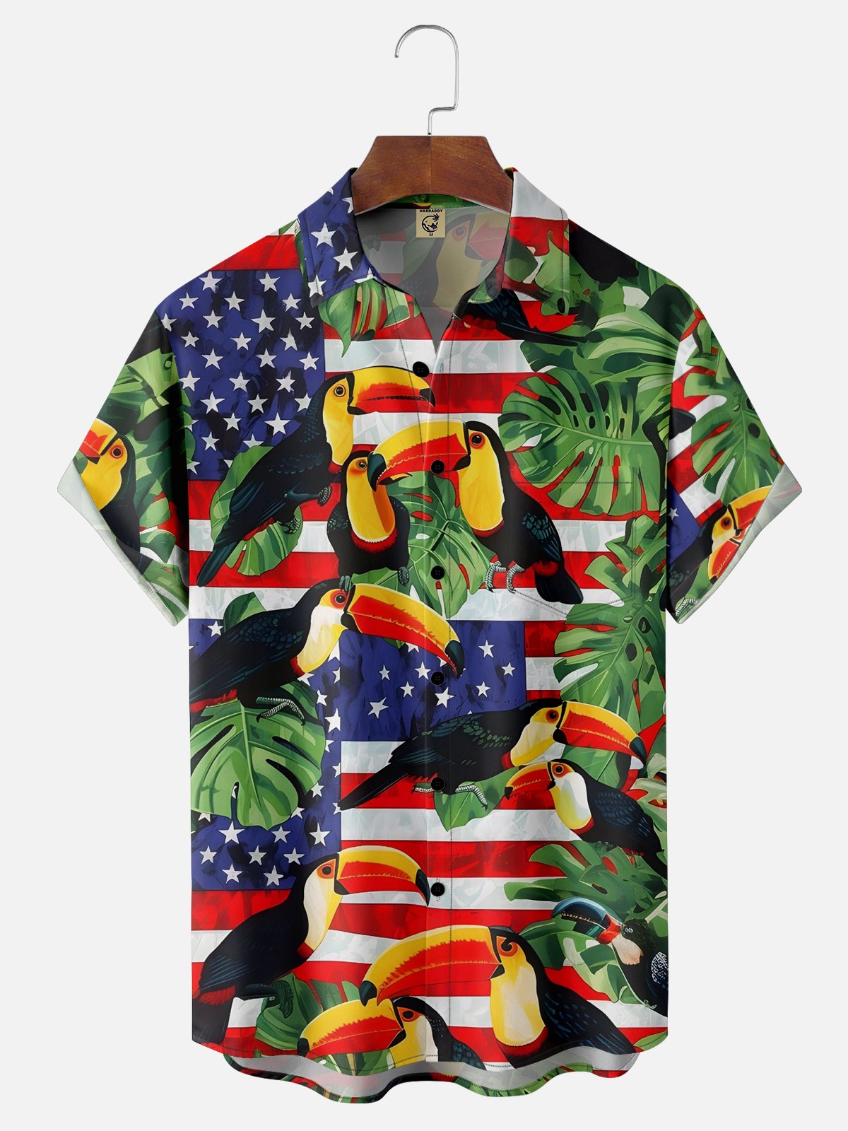 Hardaddy Independence Day National Toucan Parrot Patriotic Wicking Shirt