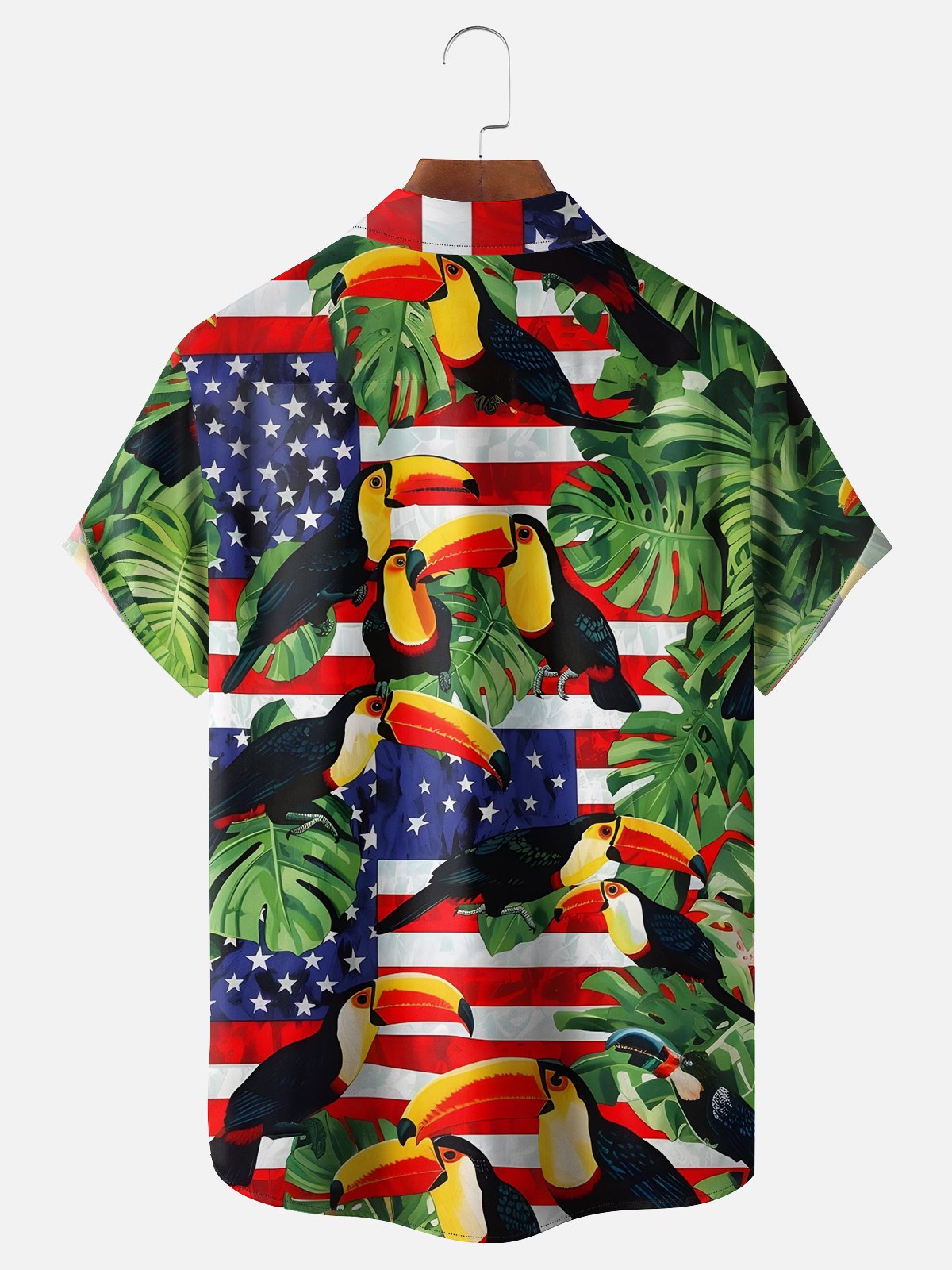 Hardaddy Independence Day National Toucan Parrot Patriotic Wicking Shirt