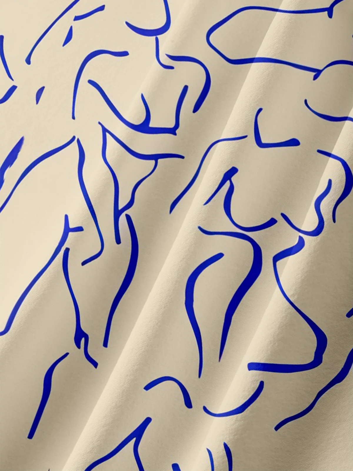 Hardaddy Moisture-wicking Art Abstract Line Drawing Chest Pocket Hawaiian Shirt