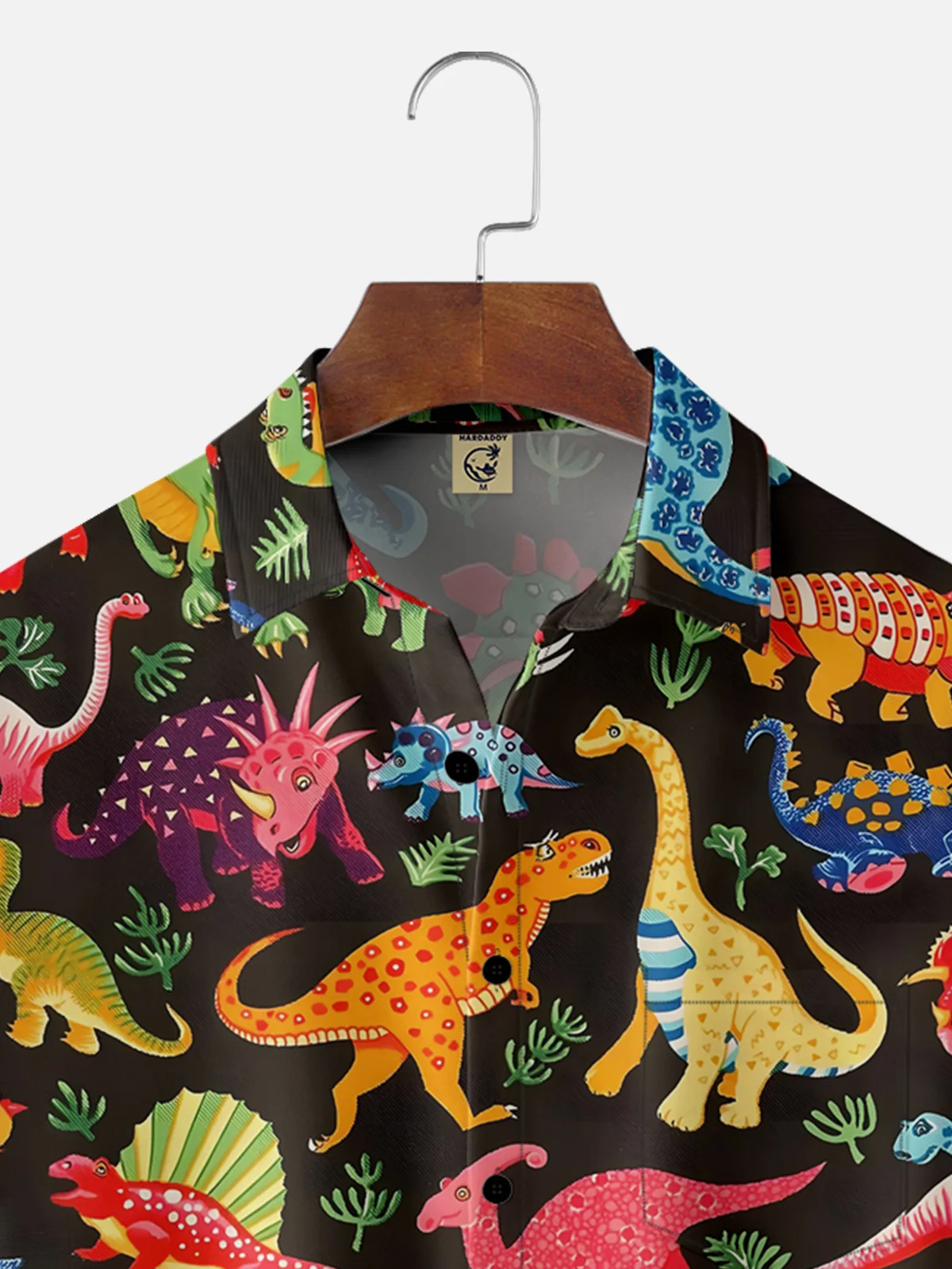 Hardaddy Moisture-wicking Dinosaur Chest Pocket Hawaiian Shirt