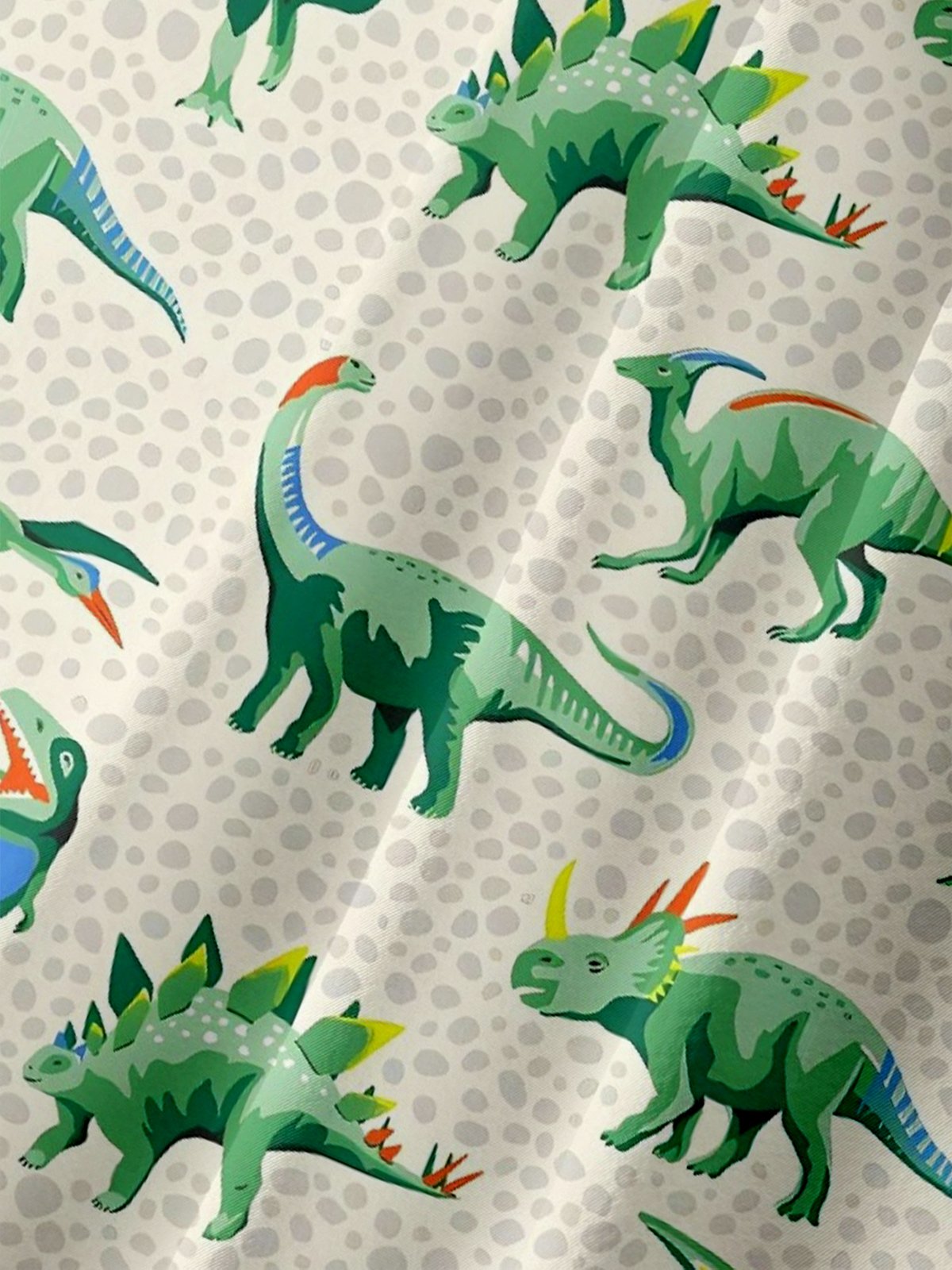 Hardaddy Dinosaurs Pattern Breathable Chest Pocket Hawaiian Shirt