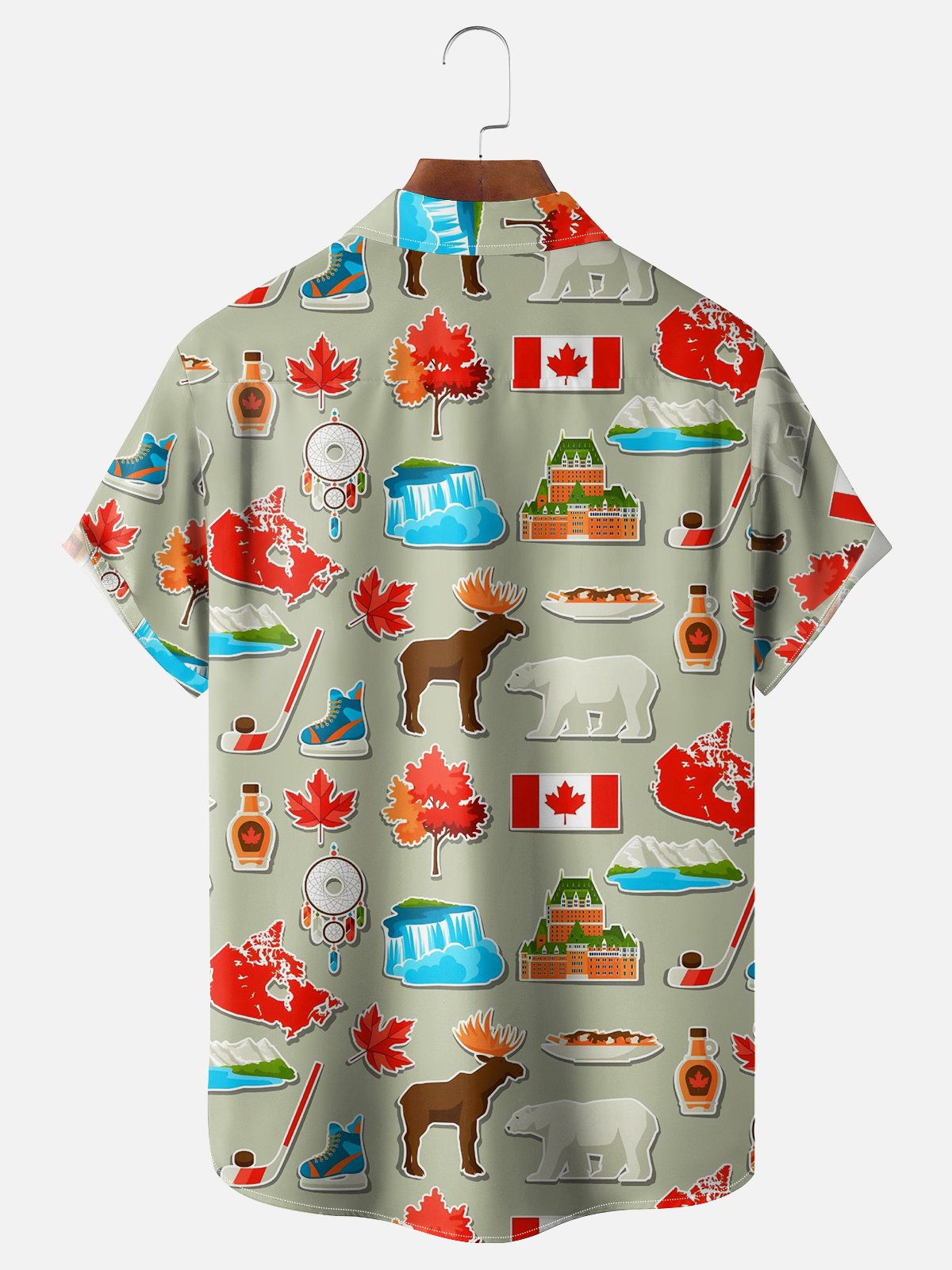 Hardaddy Canada Day Canadian Cultural Elements Chest Pocket Shirt