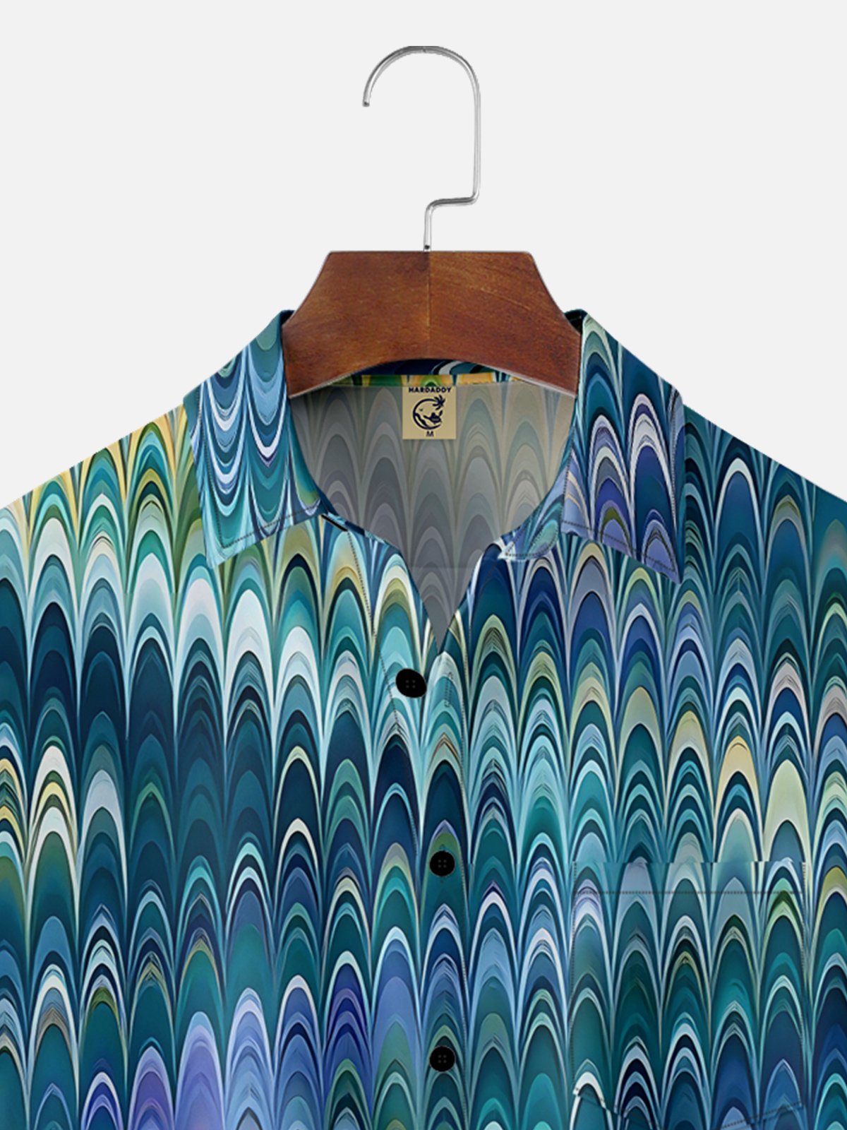 Hardaddy Moisture-wicking Abstract Art Chest Pocket Hawaiian Shirt