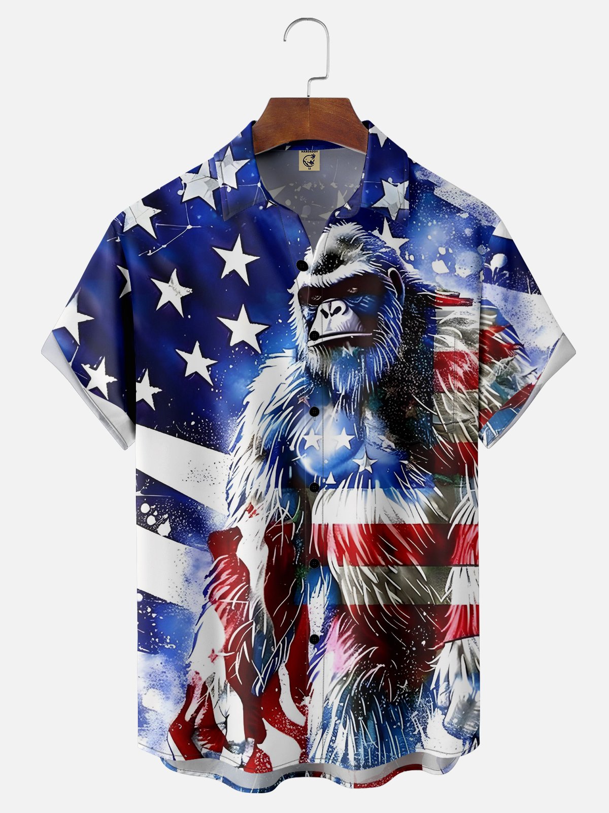 Hardaddy Moisture Wicking Independence Day Flag Casual Shirt