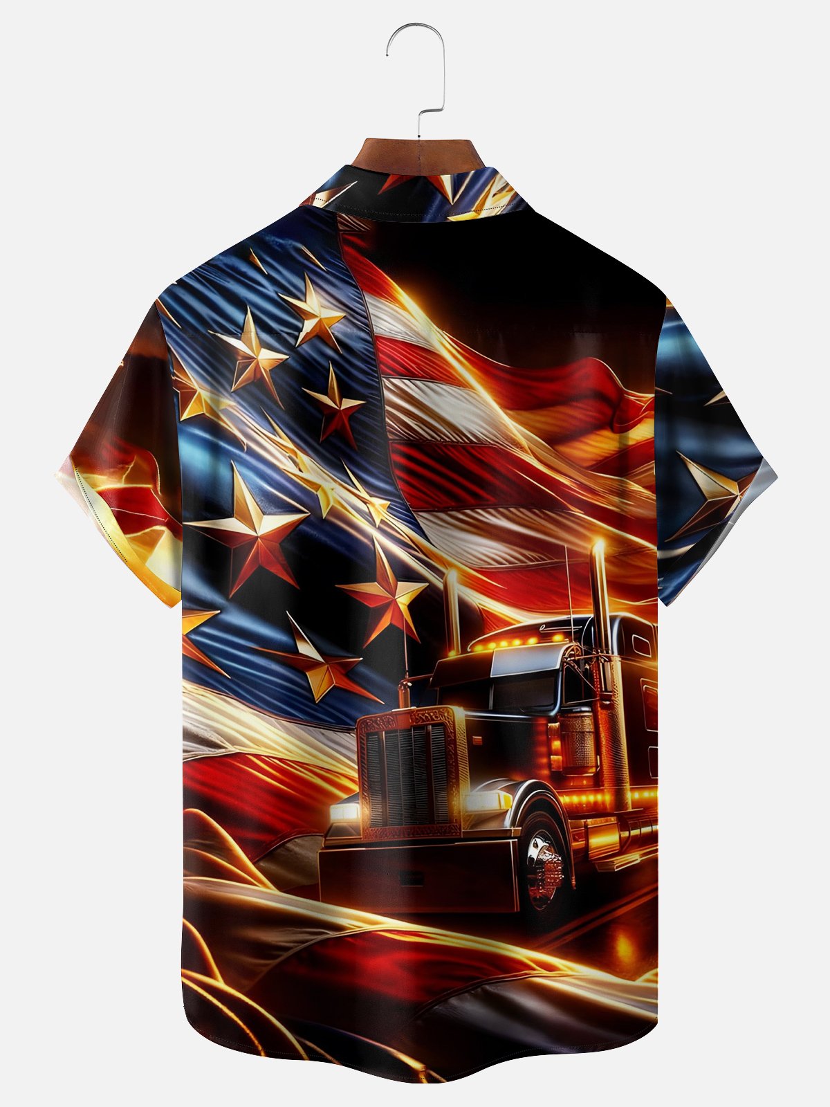 Hardaddy Moisture Wicking Independence Day Flag Casual Shirt