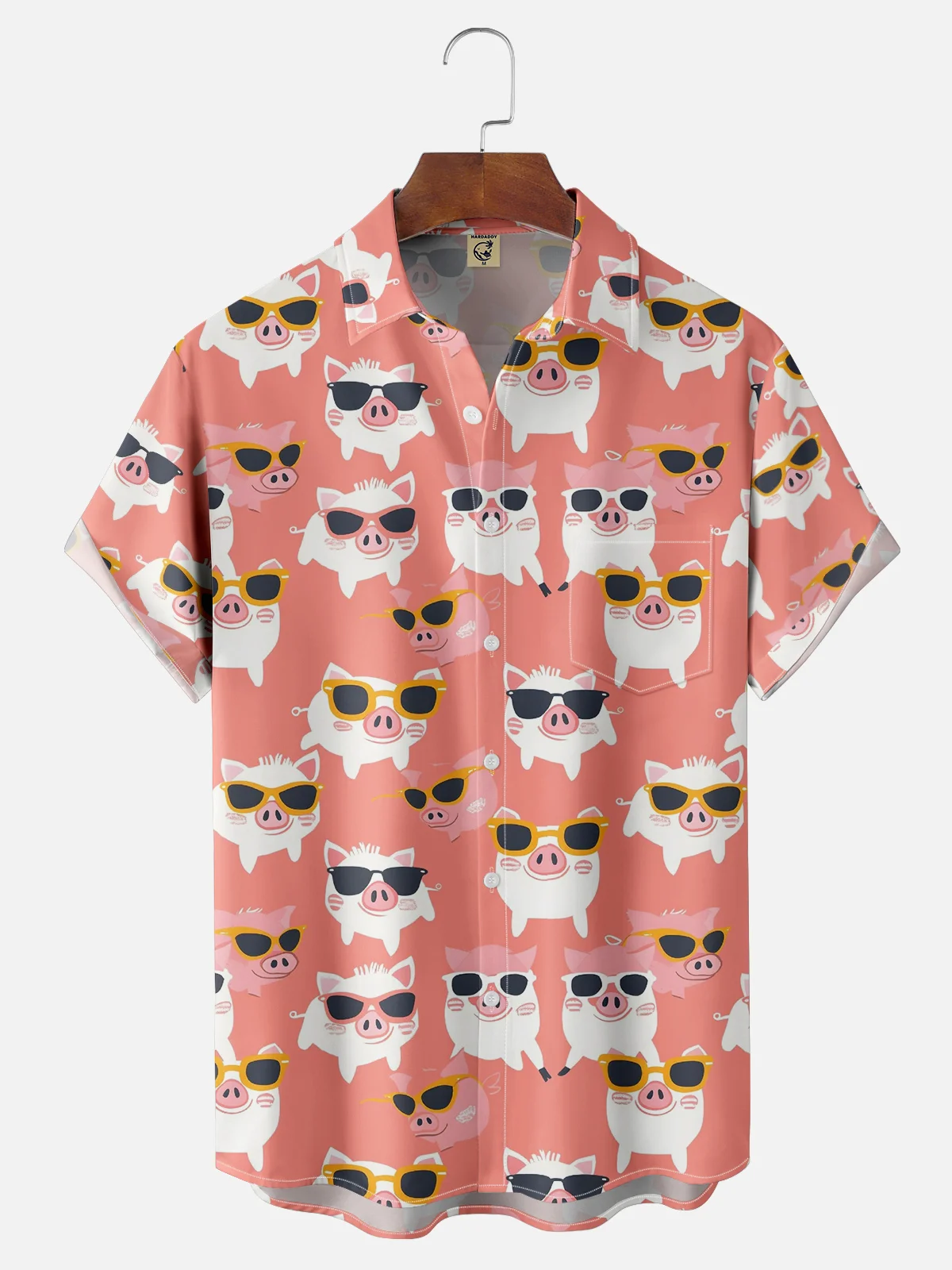 Hardaddy Moisture-wicking Cartoon Animal Pig Hawaiian Shirt