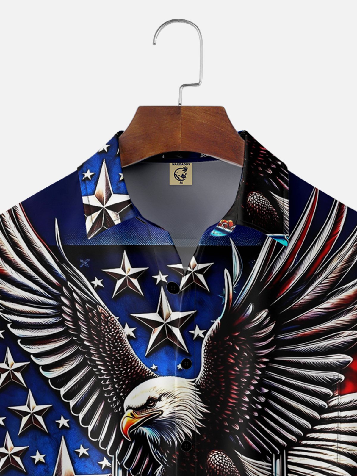 Hardaddy Moisture Wicking Independence Day Flag Eagle Casual Shirt