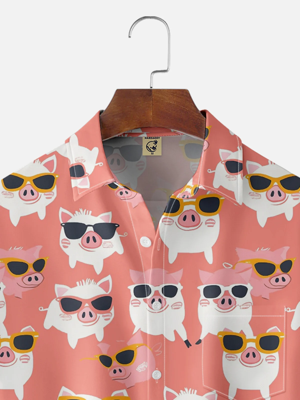 Hardaddy Moisture-wicking Cartoon Animal Pig Hawaiian Shirt