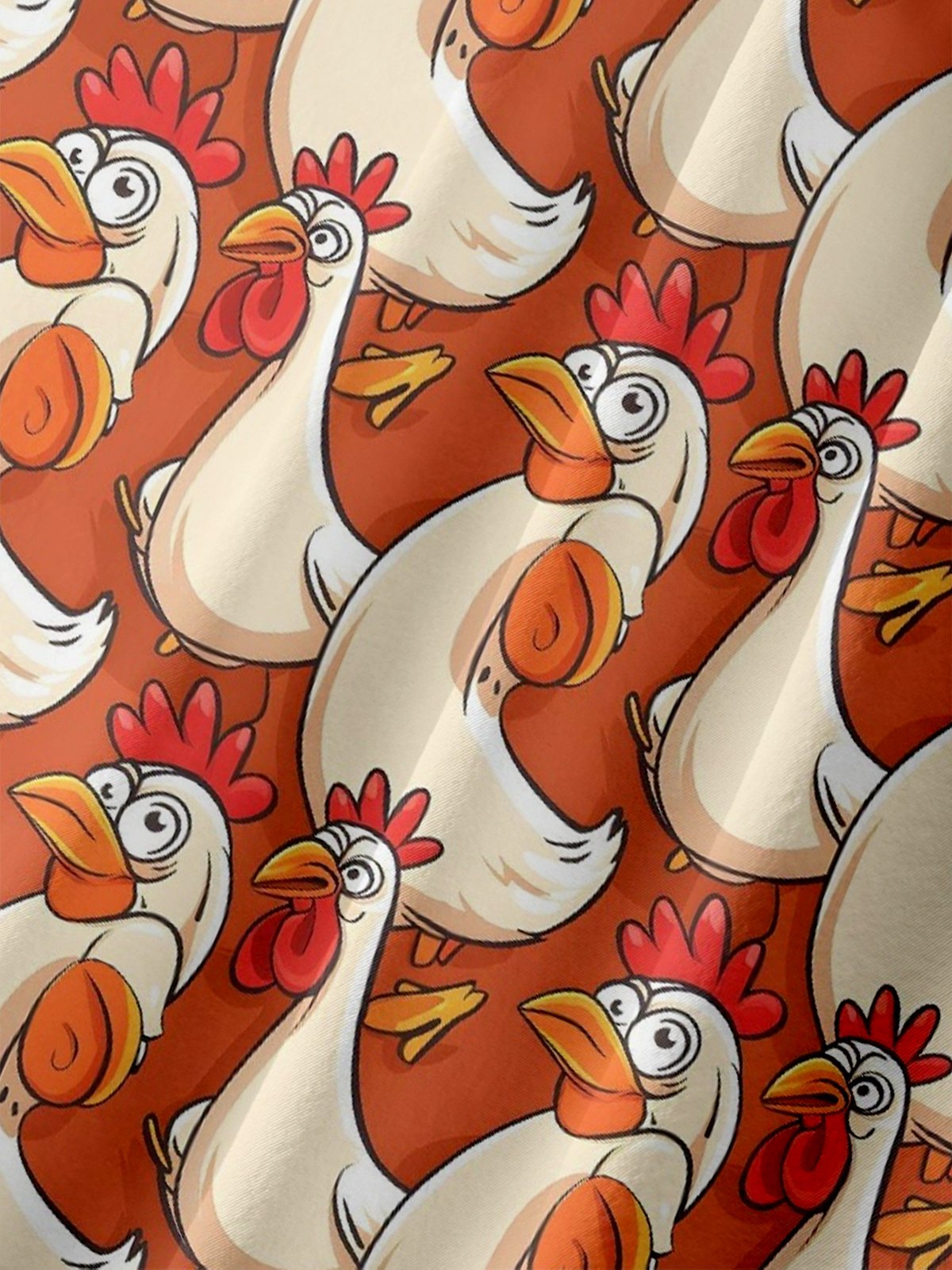 Moisture-Wicking Fun Chicken Print Shirt