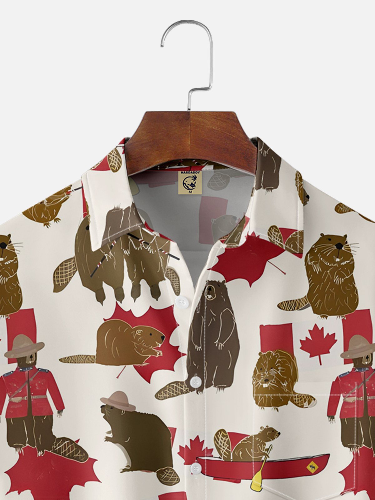 Hardaddy Moisture-wicking Canada Day Chest Pocket Hawaiian Shirt