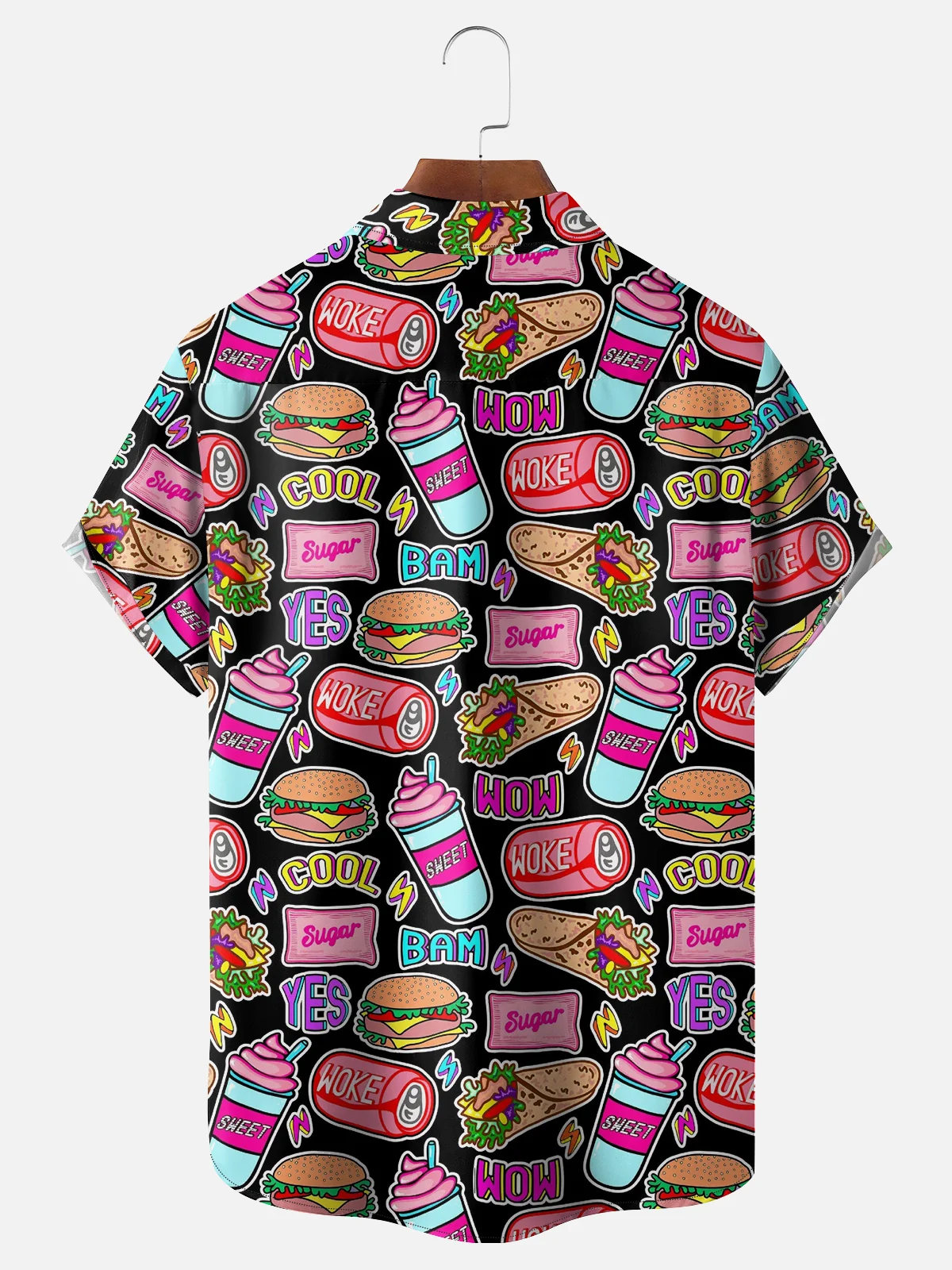 Moisture-Wicking Burger Taco Print shirt