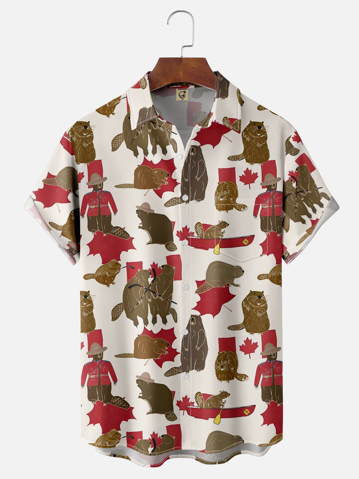 Hardaddy Moisture-wicking Canada Day Chest Pocket Hawaiian Shirt