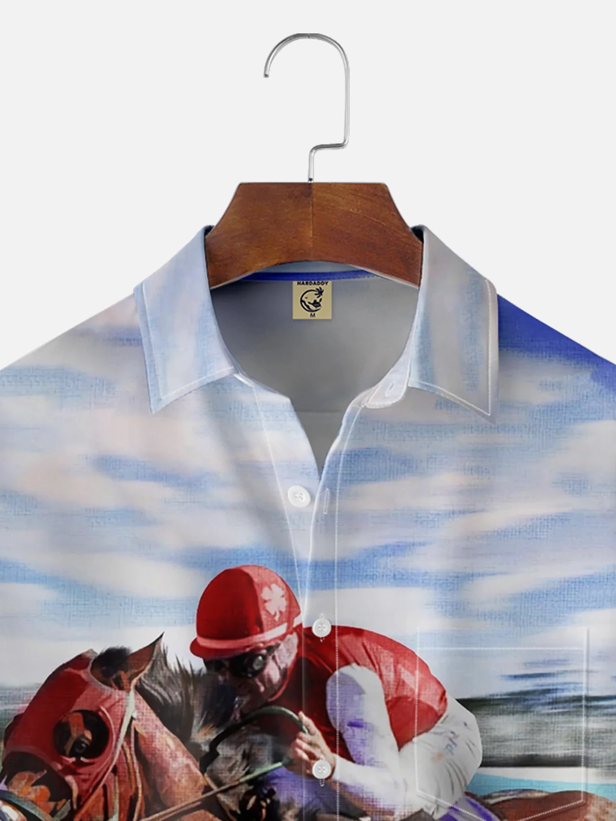 Moisture-Wicking Horse Racing Print Shirt