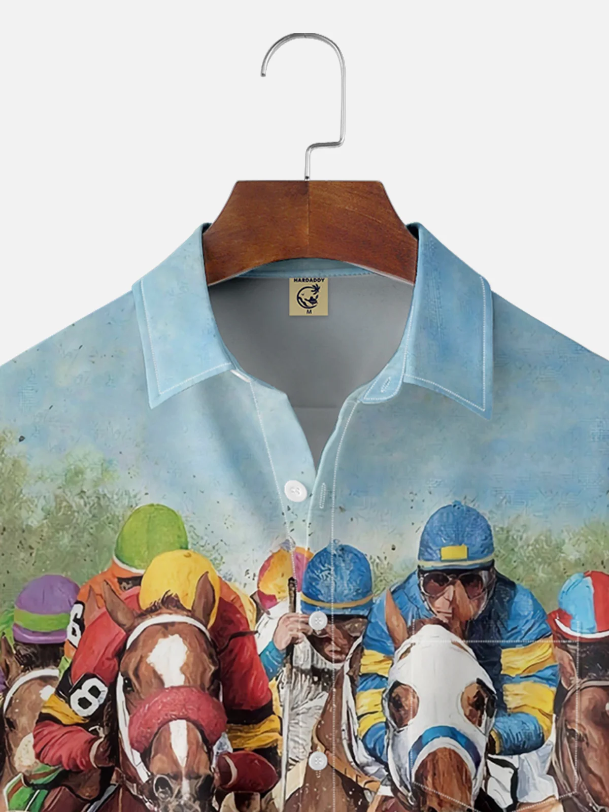 Moisture-Wicking Horse Racing Print Shirt