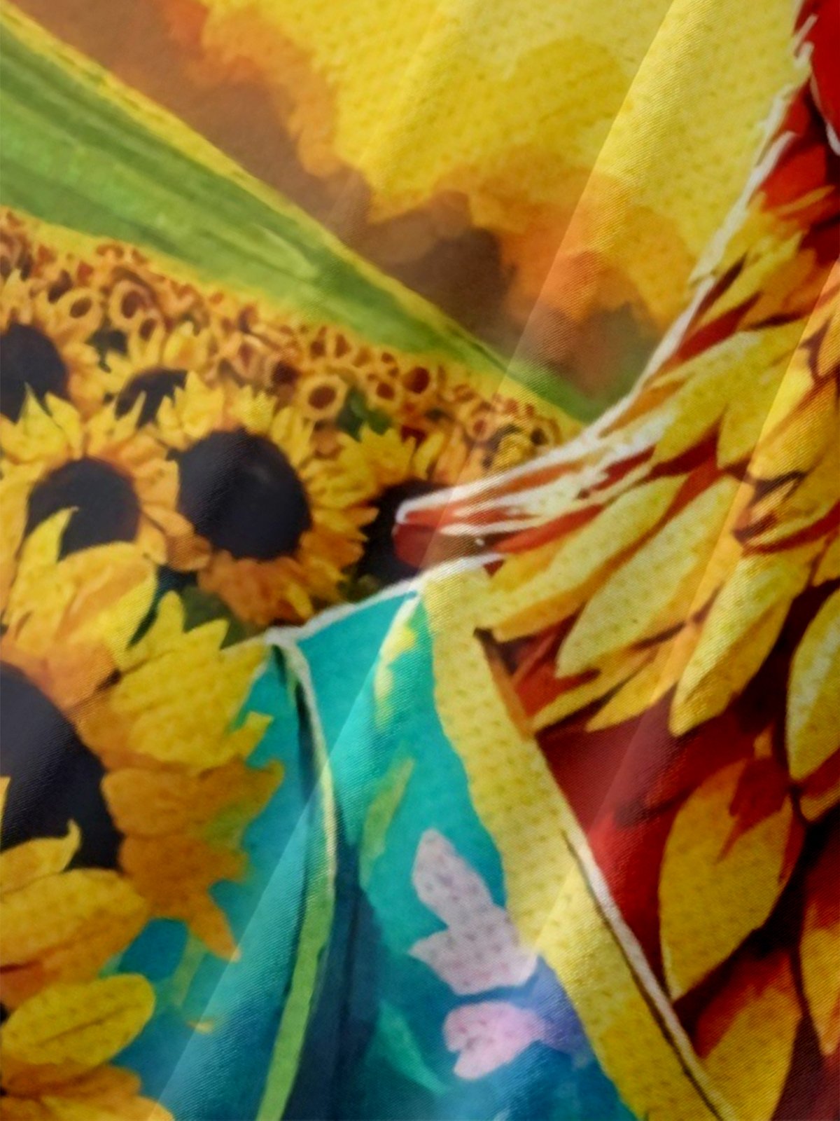 Moisture-Wicking Fun Sunflower Chicken Print Shirt