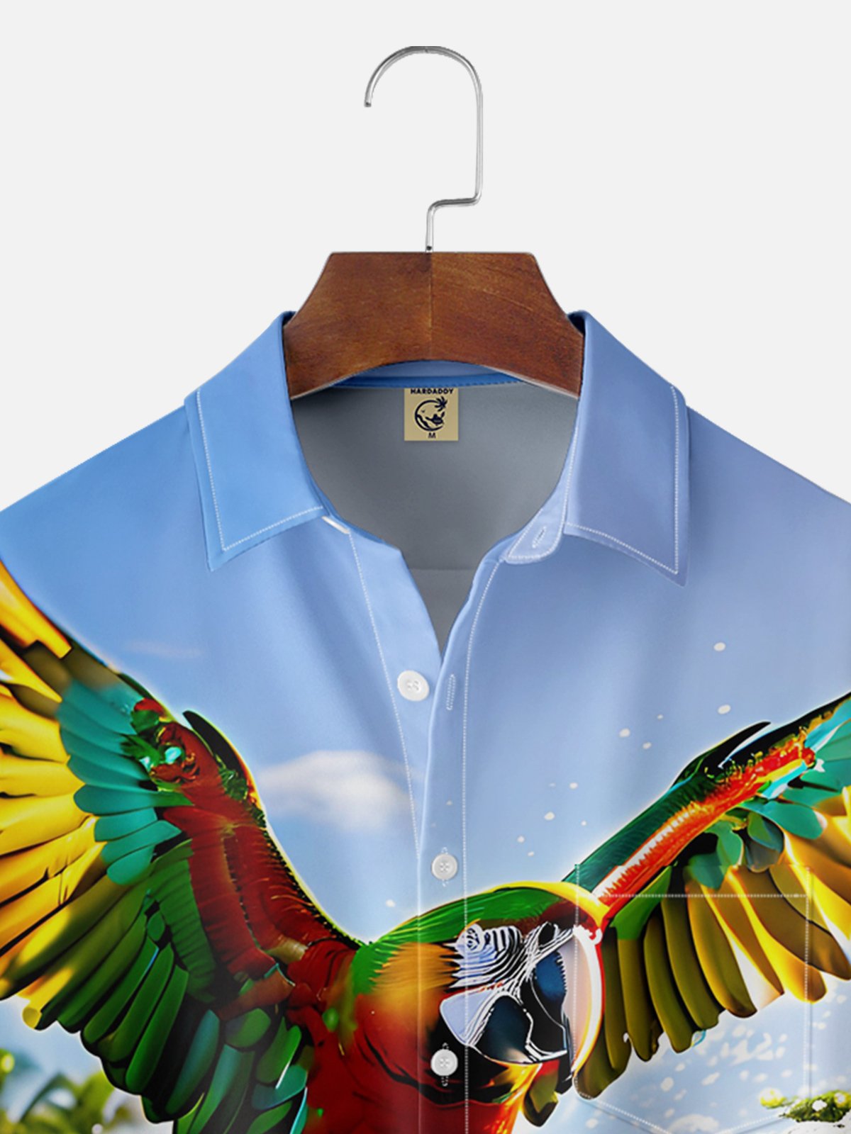 Moisture-wicking Tropical Parrots Chest Pocket Hawaiian Shirt