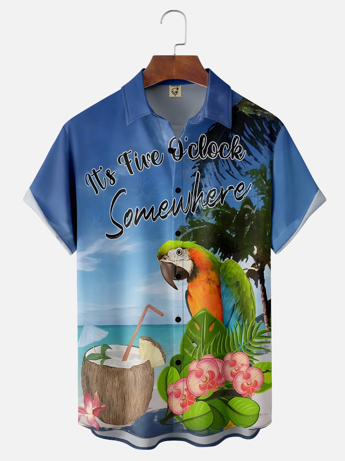 Moisture-Wicking Seaside Vacation Parrot Hawaiian Shirt