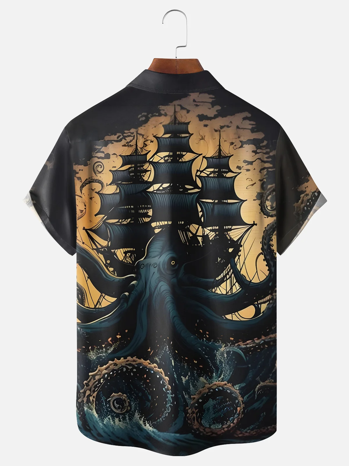 Moisture-Wicking Sea Monster Octopus Hawaiian Shirt