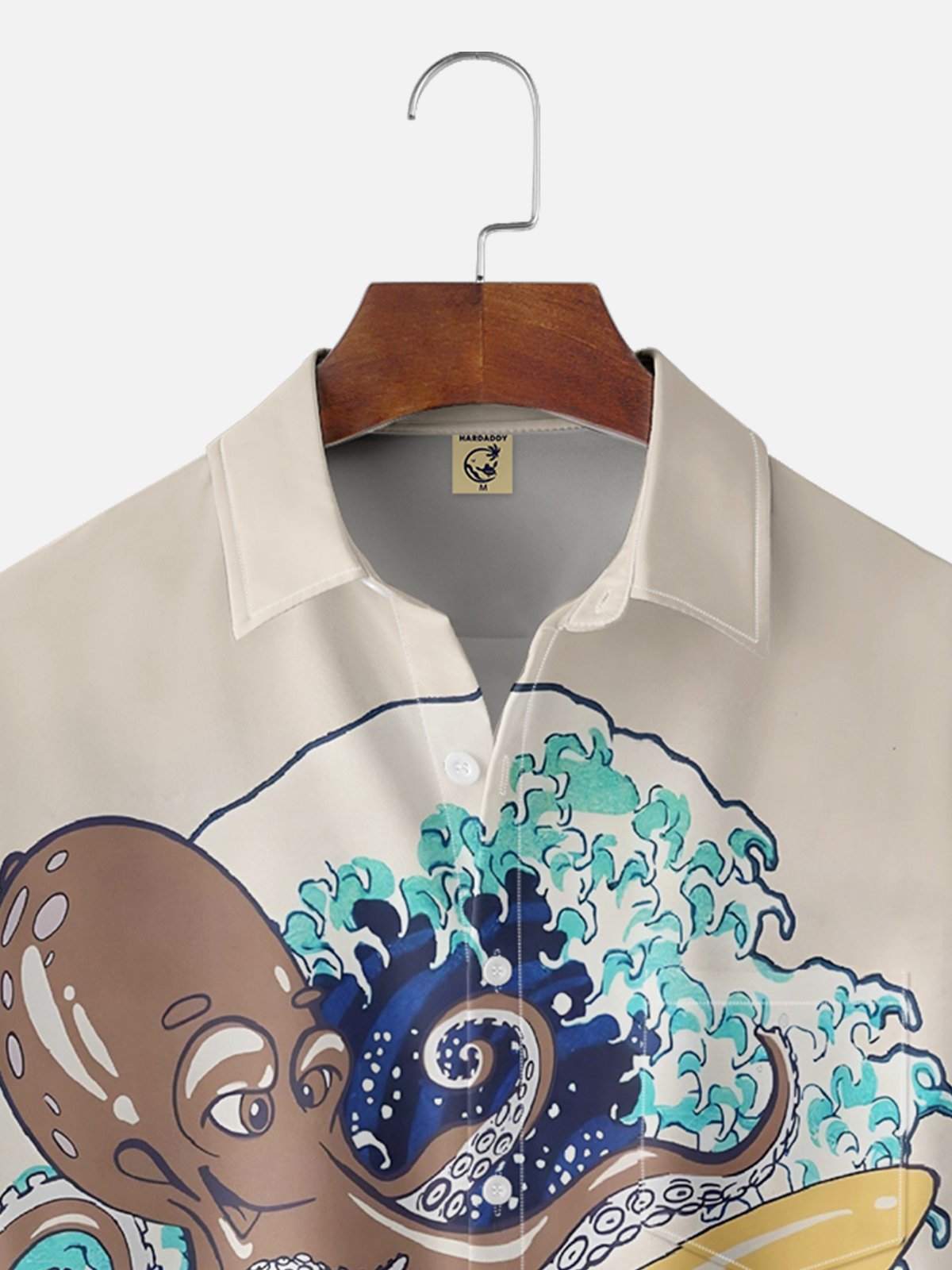 Moisture-Wicking Ukiyoe Wave Octopus Hawaiian Shirt