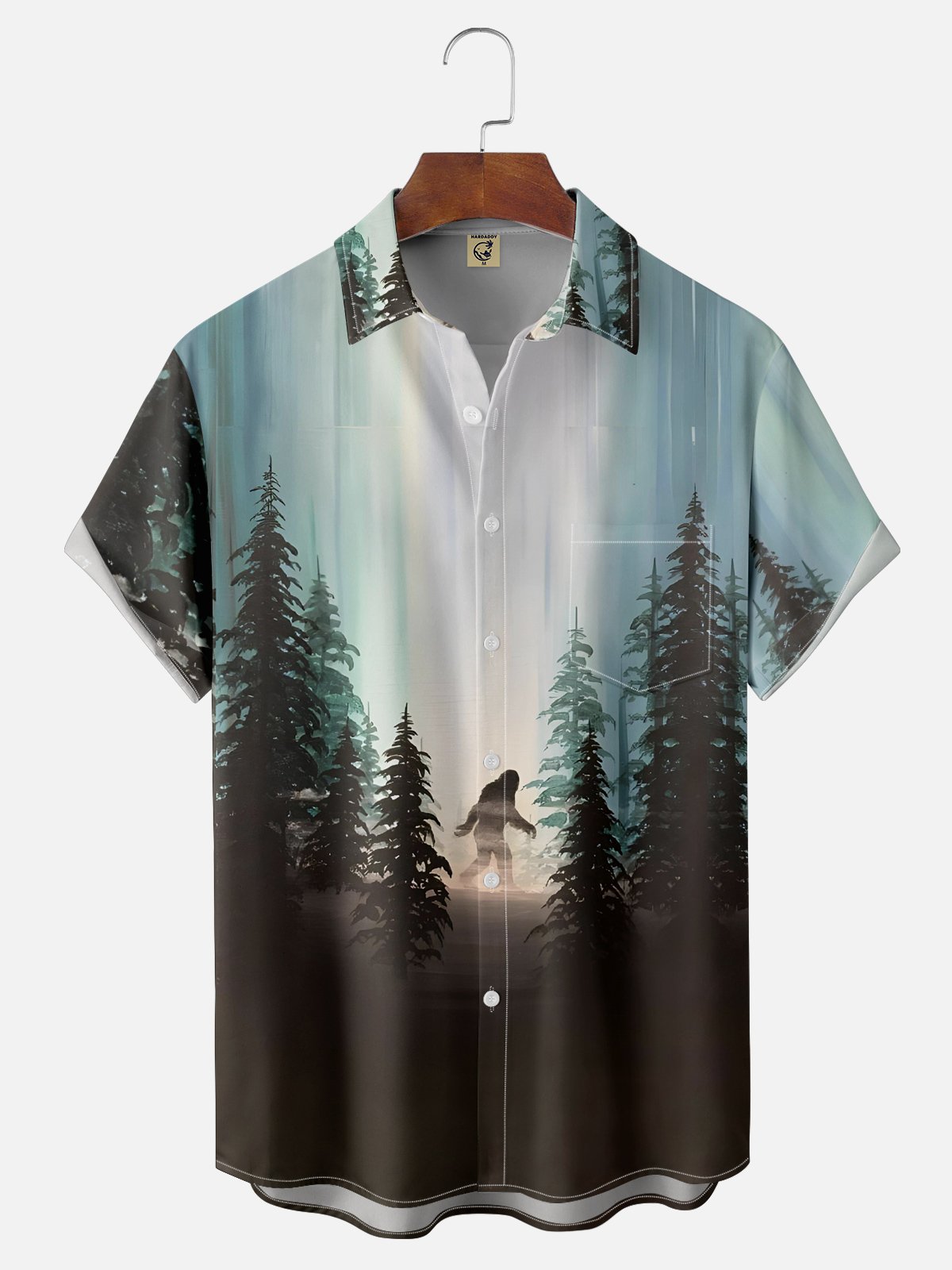 Moisture-wicking Breathable Chimpanzees Chest Pocket Hawaiian Shirt