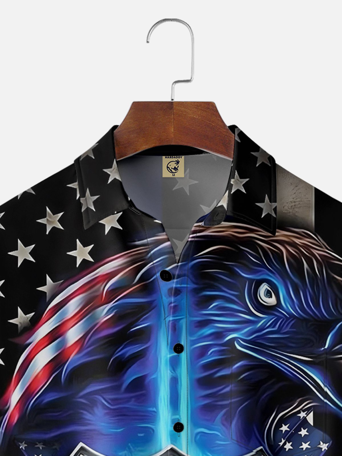 Moisture-wicking American flag Chest Pocket Hawaiian Shirt