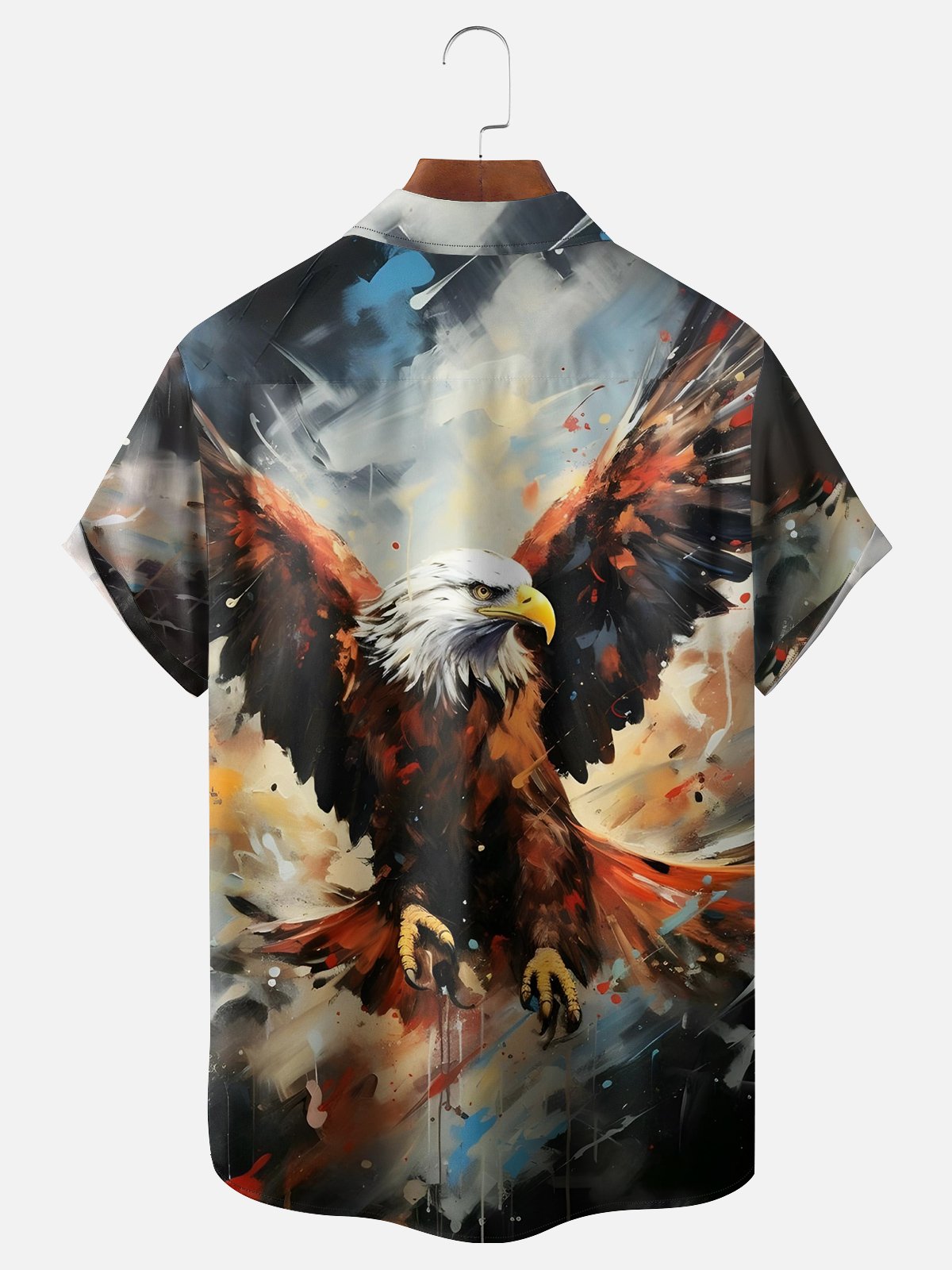 Moisture-wicking Eagle Chest Pocket Hawaiian Shirt