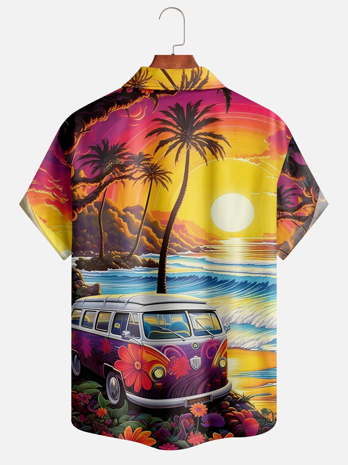 Moisture-wicking Hippie Beach Sunset Hawaiian Shirt