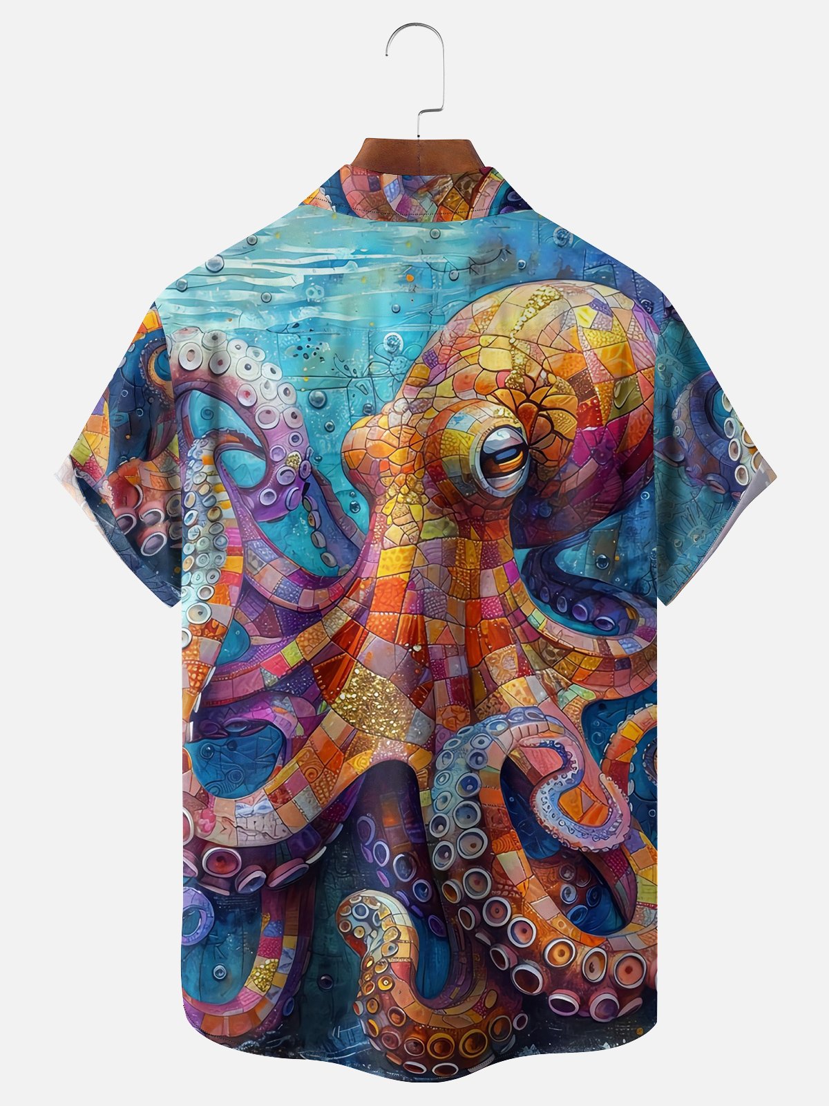 Moisture-wicking Octopus Chest Pocket Hawaiian Shirt