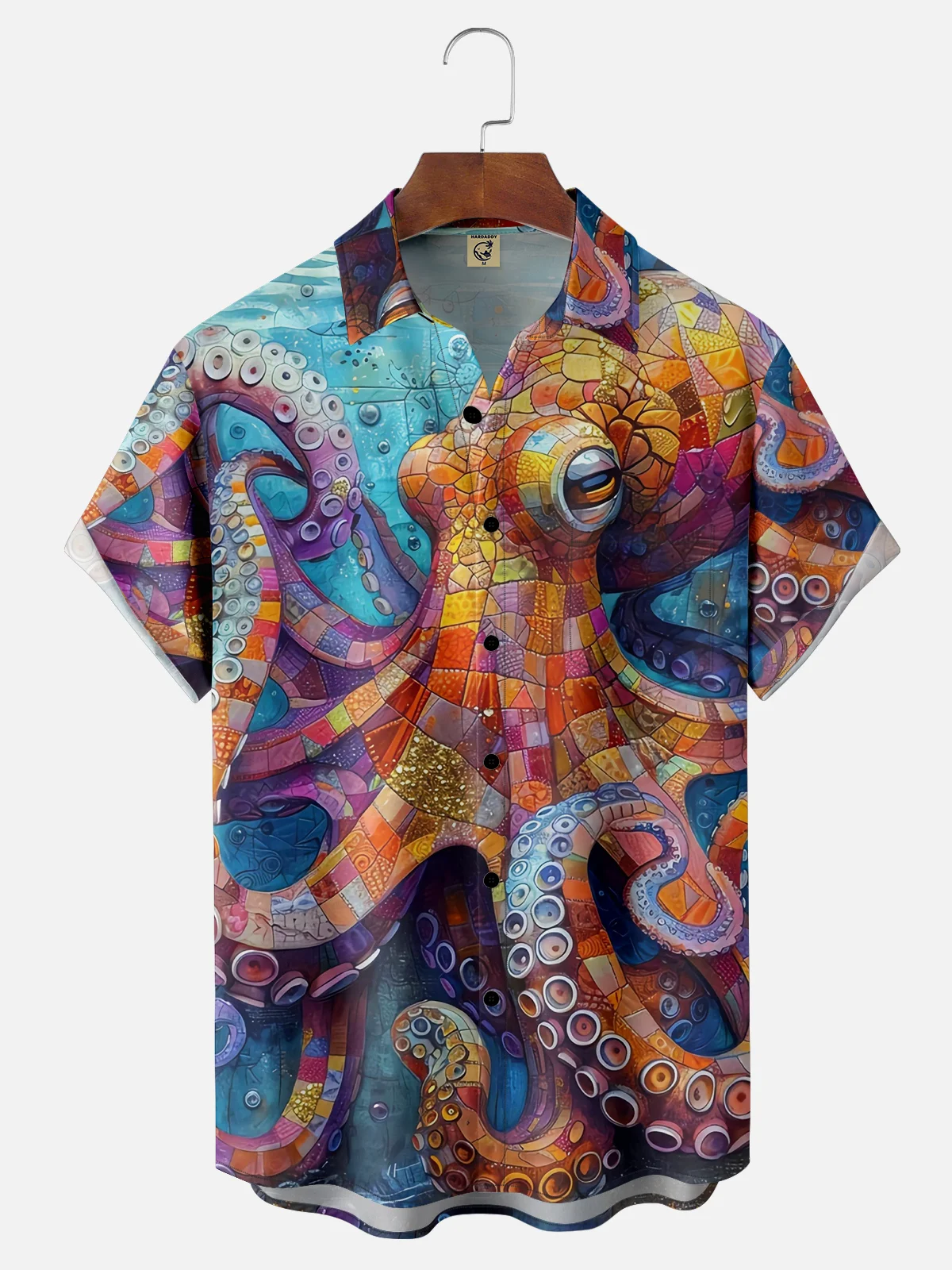 Moisture-wicking Octopus Chest Pocket Hawaiian Shirt
