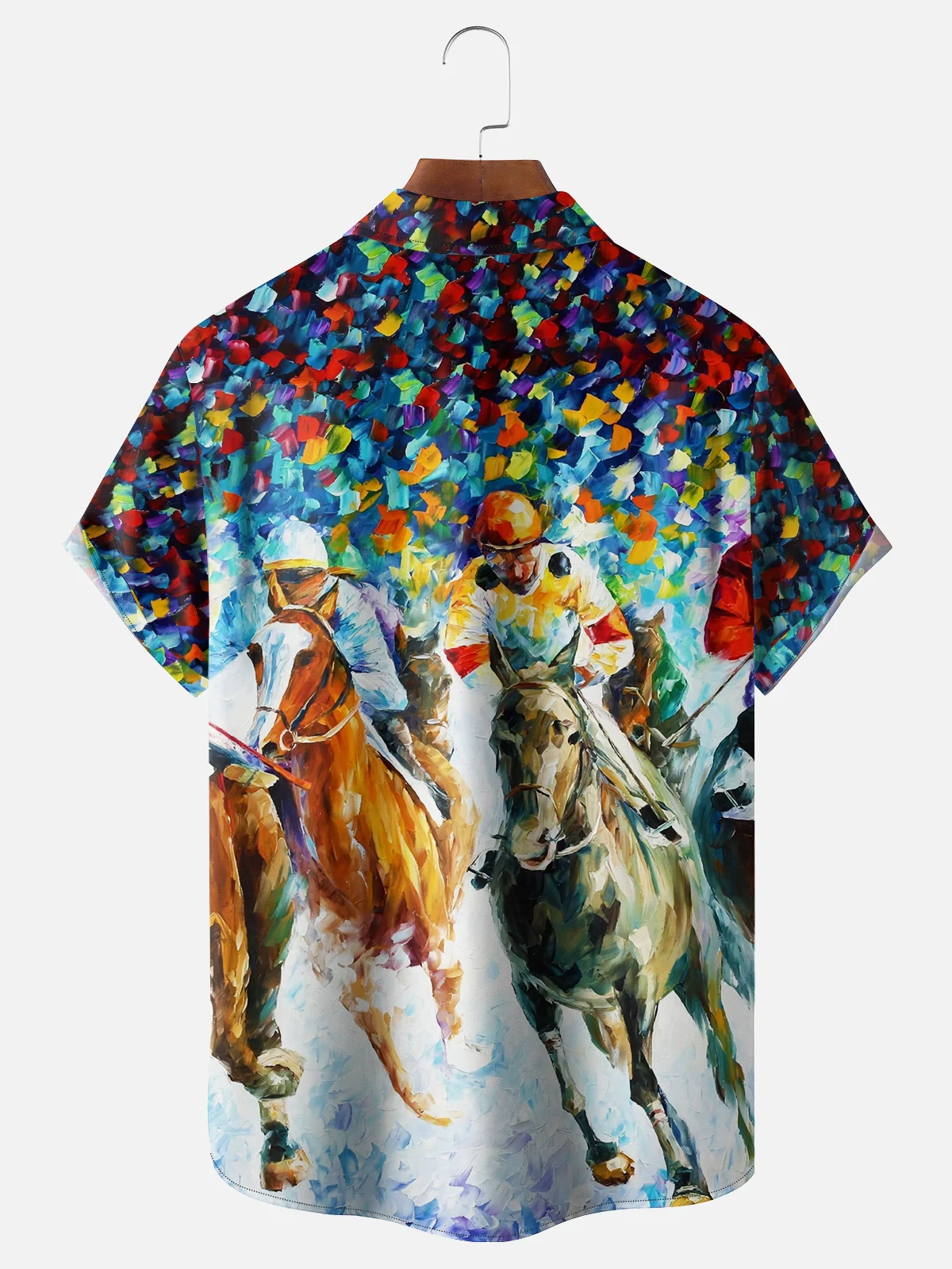 Moisture-wicking Kentucky Derby Chest Pocket Hawaiian Shirt