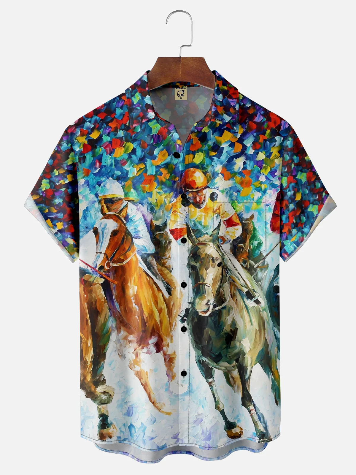 Moisture-wicking Kentucky Derby Chest Pocket Hawaiian Shirt