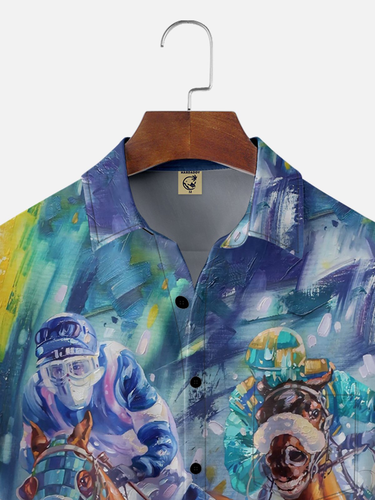Moisture-wicking Kentucky Derby Chest Pocket Hawaiian Shirt