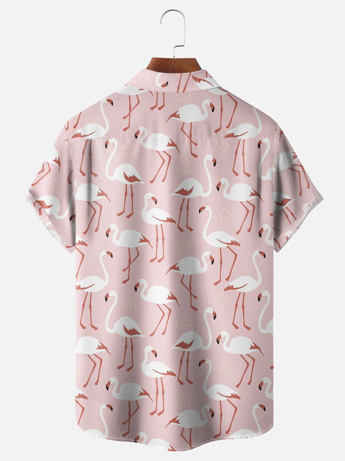 Moisture-wicking Flamingo Chest Pocket Hawaiian Shirt