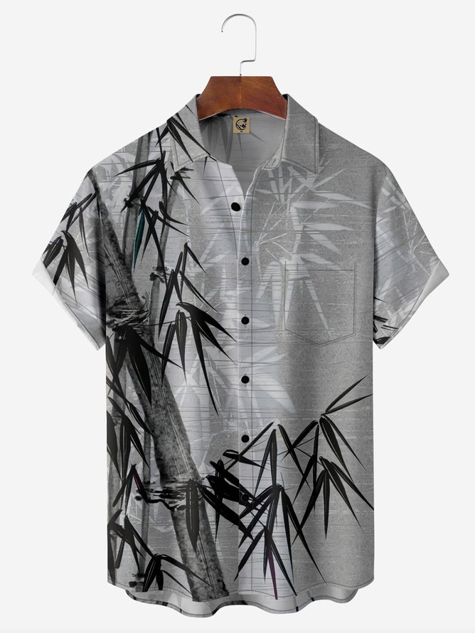 9-Pack Moisture-wicking Geo Toucan Parrot Rooster Chest Pocket Hawaiian Shirt