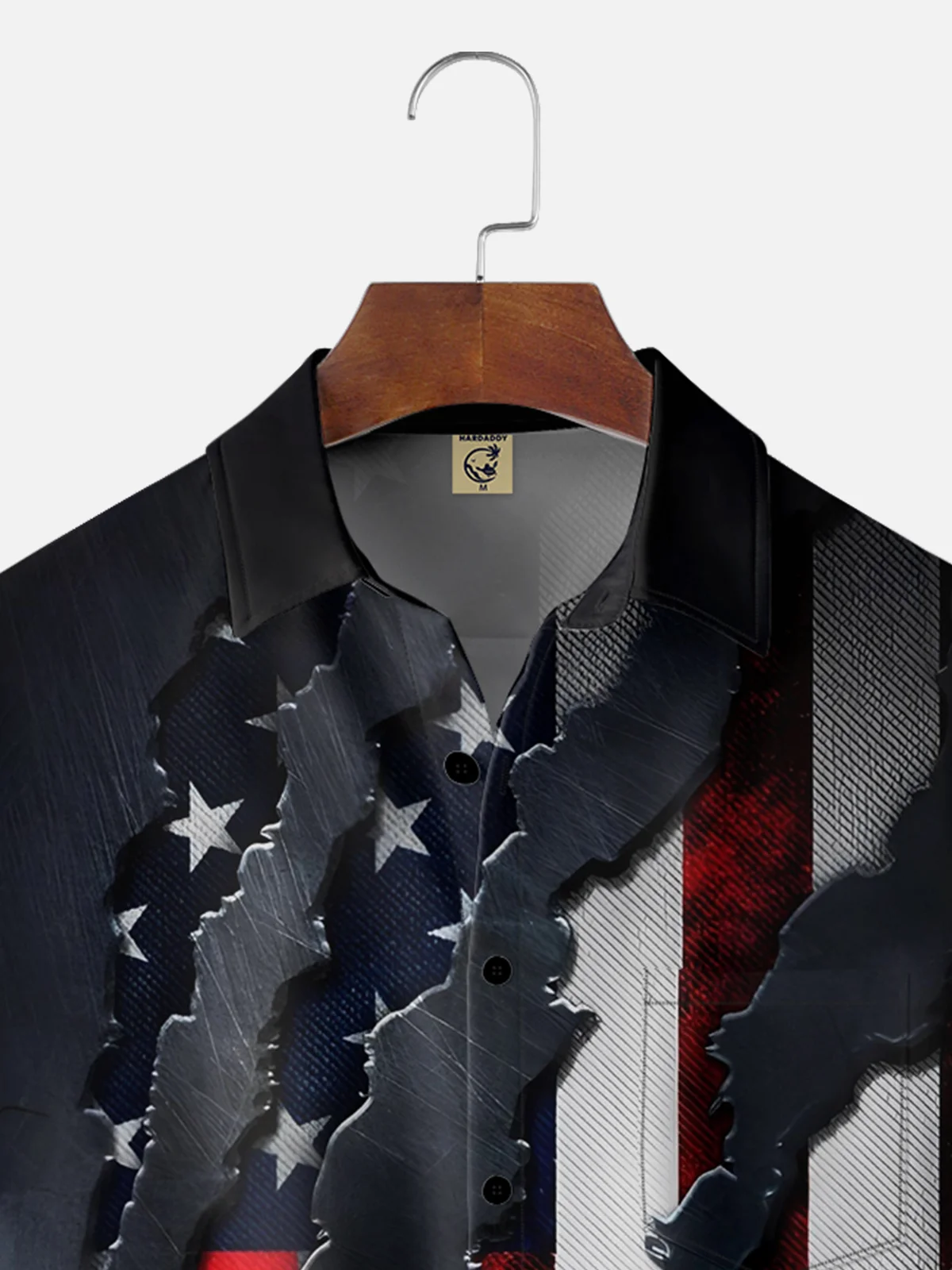 Moisture-wicking Independence Day American Flag Chest Pocket Patriotic Shirt