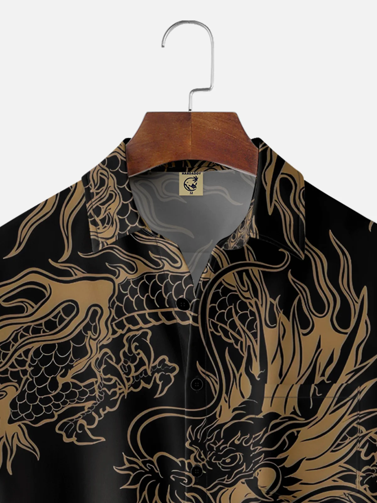 Moisture-wicking Breathable Dragon Chest Pocket Hawaiian Shirt