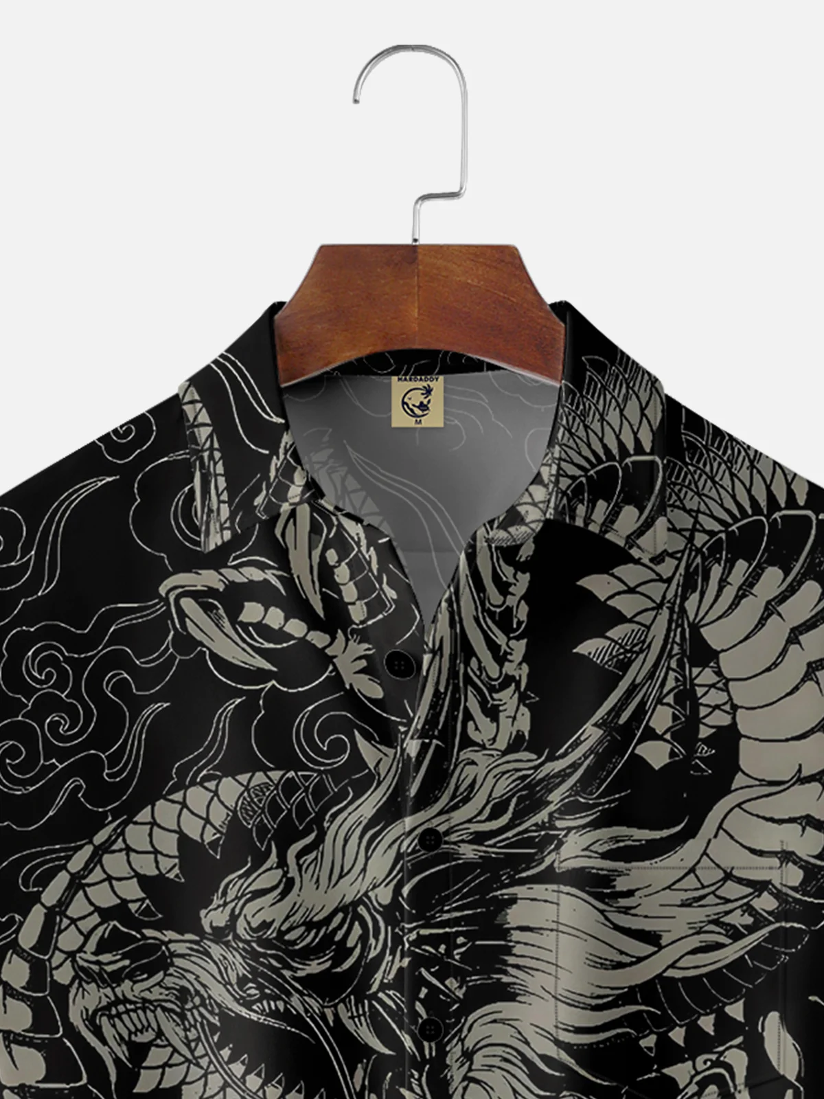 Moisture-wicking Breathable Dragon Chest Pocket Hawaiian Shirt