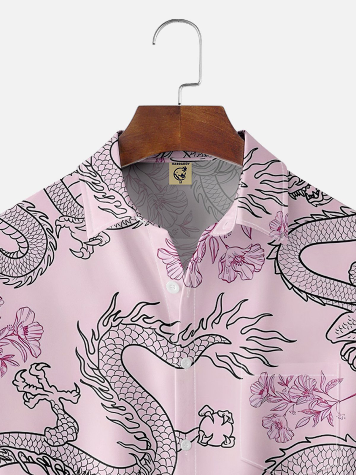 Moisture-wicking Breathable Dragon Chest Pocket Hawaiian Shirt