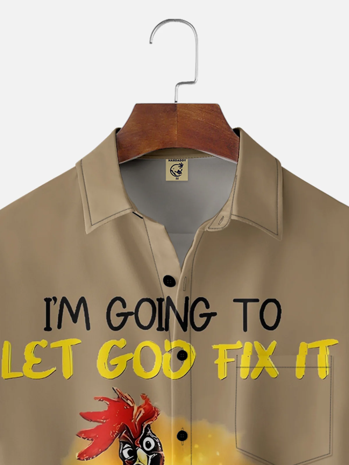 Let God Fix It Rooster Breathable Chest Pocket Hawaiian Shirt