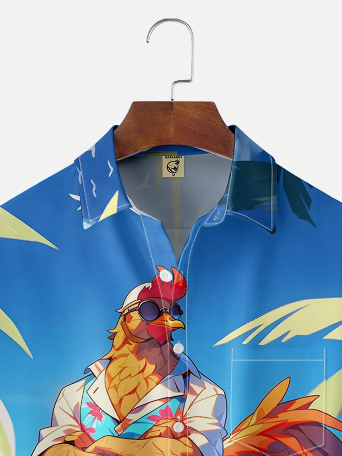 Moisture-wicking Beach Vacation Muscle Chicken Chest Pocket Hawaiian Shirt