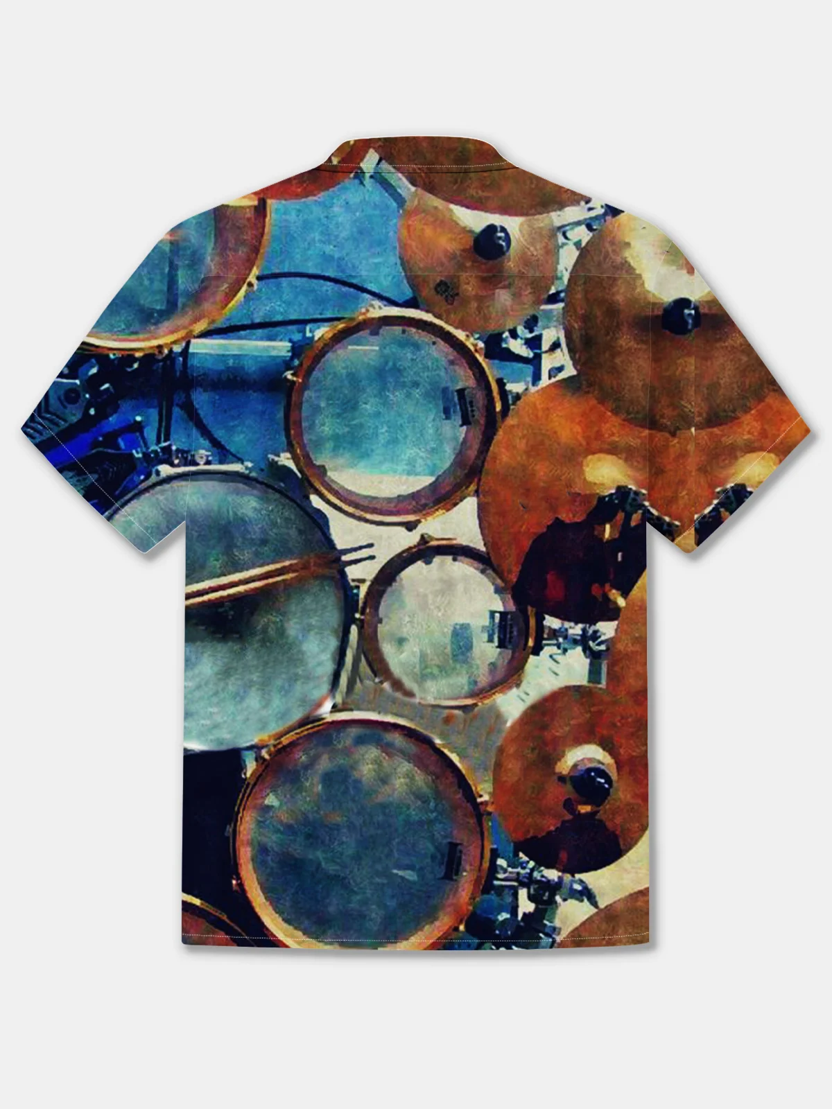 Moisture-wicking Drum Set Illustration Hawaiian Shirt