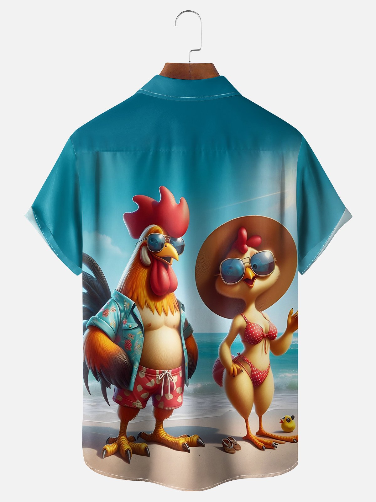 Moisture-Wicking Fun Vacation Chicken Hawaiian Shirt