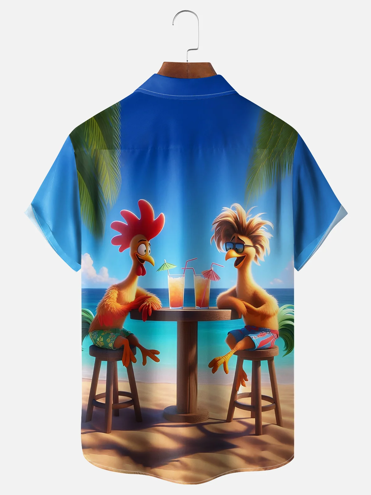 Moisture-wicking Fun Vacation Chicken Hawaiian Shirt