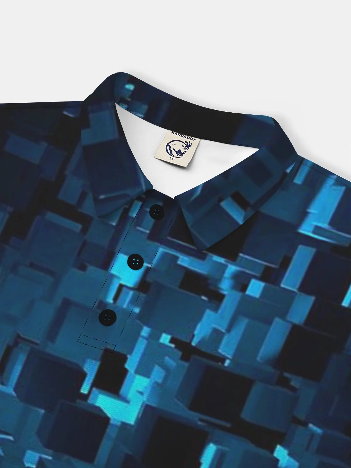 Moisture Wicking Golf Polo 3D Gradient Abstract Geometric